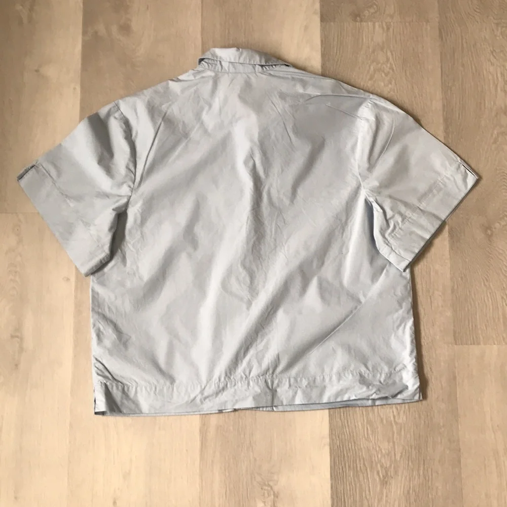 DARLING MATCHING SHORT SET BLUE POPLIN CAMP SHIRT M/L